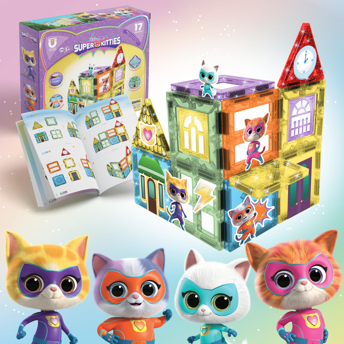 Tytan Disney SuperKitties tiles set enables magnetic construction and creative storytelling.