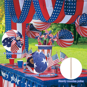 TZMYQCFC flag windmill 18x7-inch design enhances curb appeal and patriotic ambiance.