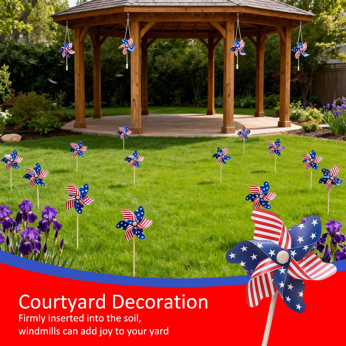 TZMYQCFC Veterans Day decor honors service with vivid red, white, blue accents.