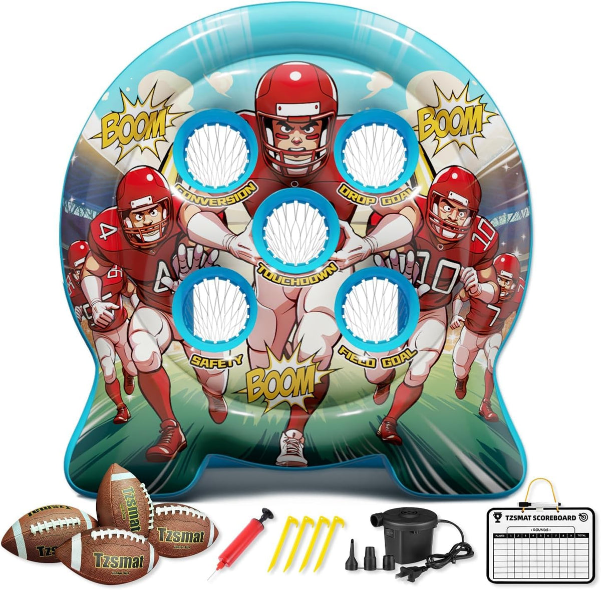 Tzsmat 6ft inflatable football target for backyard fun and games
