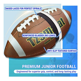 Tzsmat footballs with real laces provide better grip