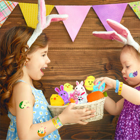 U-Goforst Easter filler wristbands colorful, ideal for egg hunts and prizes