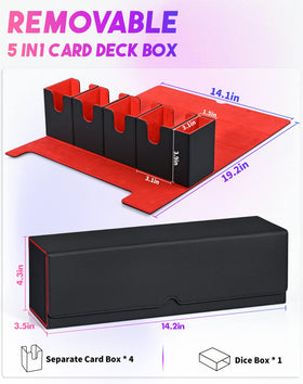 UAONO box with four deck boxes in a compact MTG setup.