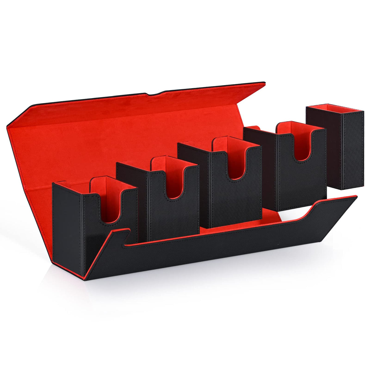 UAONO card deck box with dice tray for MTG, travel-ready and organized.