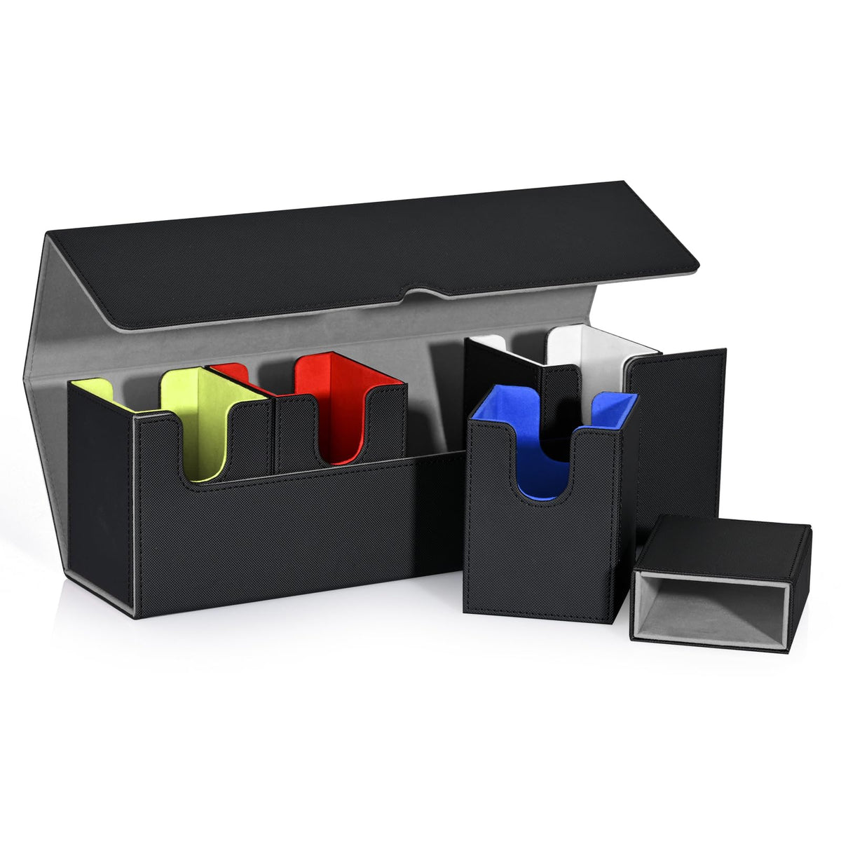 UAONO card deck box with dice tray keeps decks organized during play