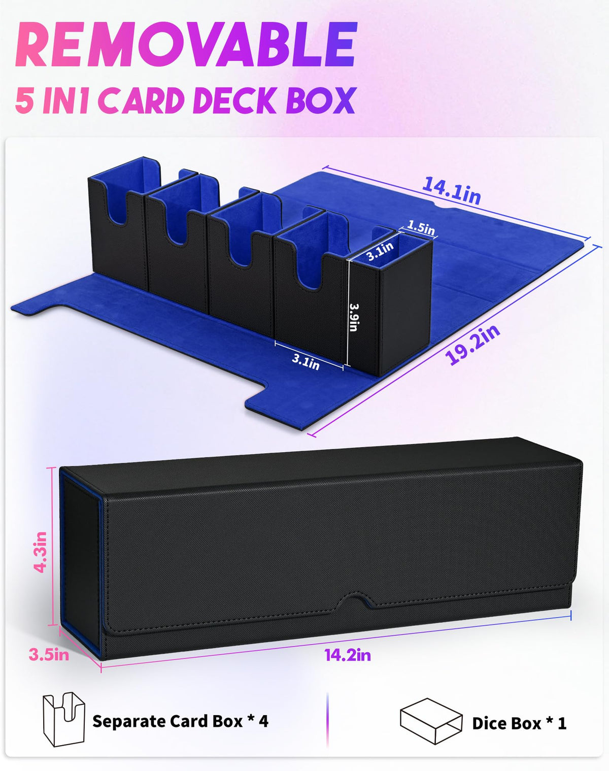 UAONO box with magnetic closure keeps cards secure during travel and games.