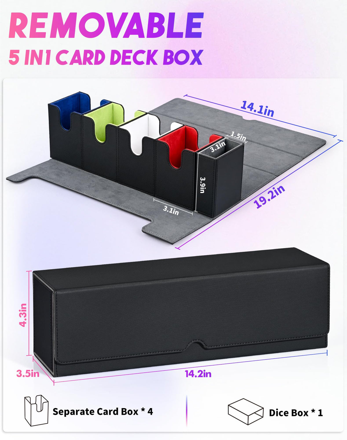 UAONO card deck box magnetic closure protects cards during transport
