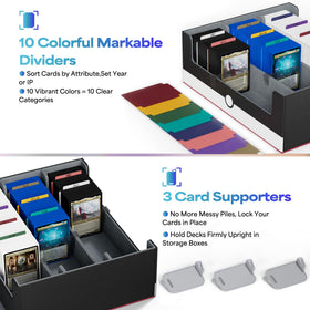 UAONO comes with 10 dividers and 3 supporters for organized card layout.