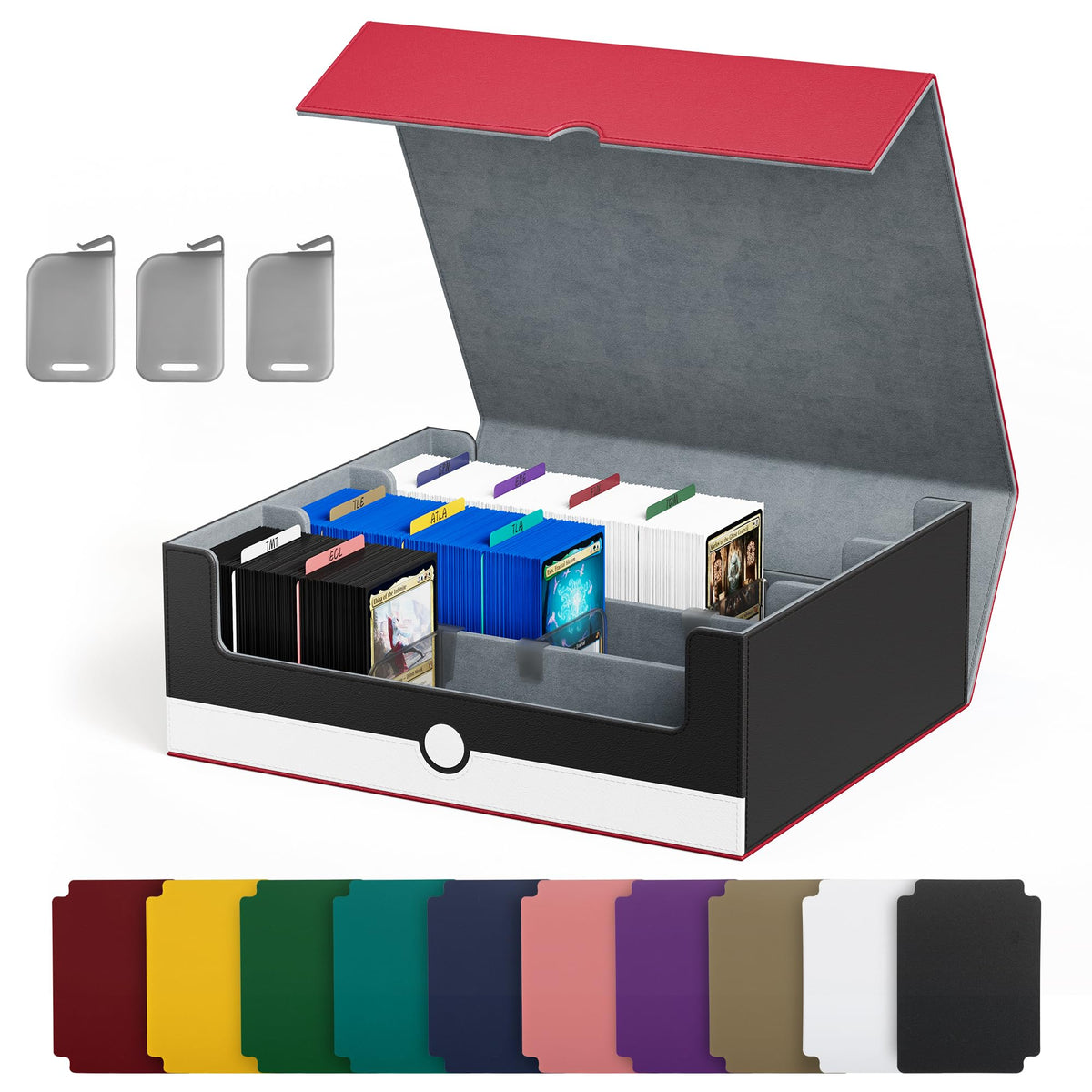 UAONO card storage box shows large capacity for 1050+ double-sleeved decks.