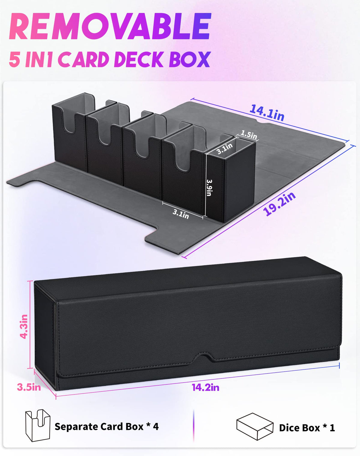 UAONO dice tray shown with detachable lid for quick access to dice