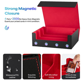 UAONO storage box capacity for 1800 single-sleeved cards and 1050+ double-sleeved