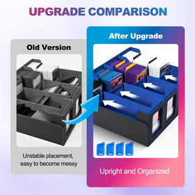 Includes 24 removable dividers to organize card types.