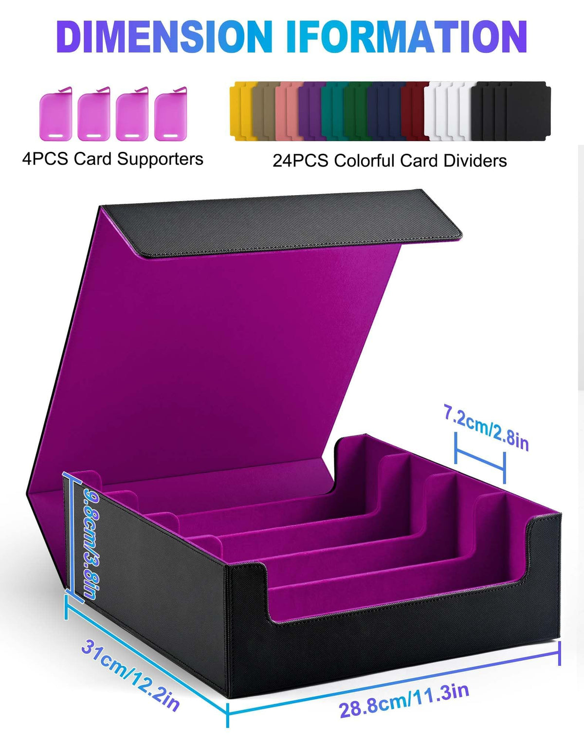 UAONO box with 24 dividers keeps decks neatly categorized