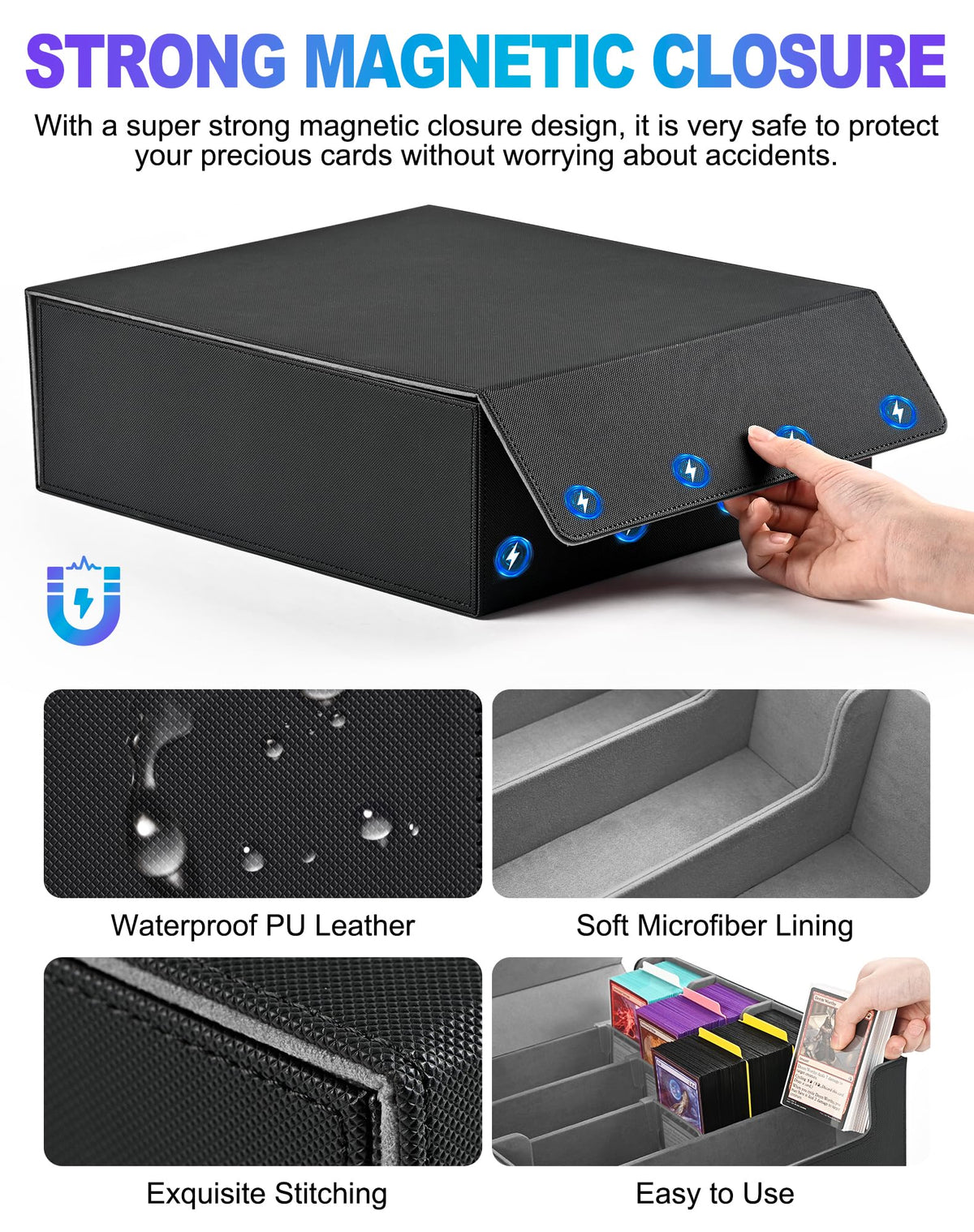 UAONO PU leather exterior with microfiber lining protects cards from scratches