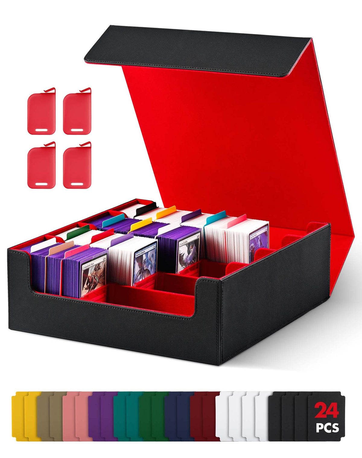 UAONO trading card storage box shows 2400-sleeved capacity for organized collections