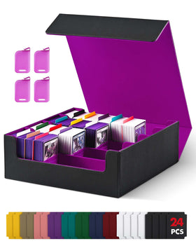 UAONO trading card storage box holds 2400 sleeved cards for organization