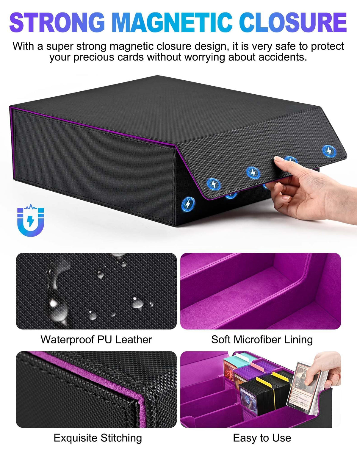 UAONO magnetic-closure storage box secures cards during transit