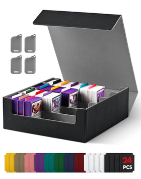 UAONO trading card storage box with magnetic closure keeps cards secure during transport