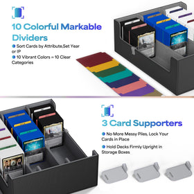 UAONO dividers and stoppers enable precise, tidy card organization