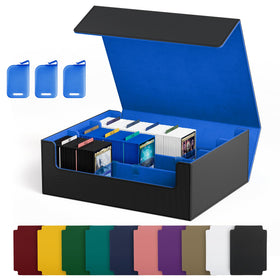 UAONO trading card storage box with magnetic closure keeps cards secure during transport.