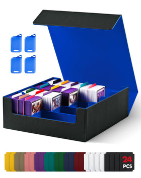 UAONO trading card storage box with magnetic closure keeps cards secure during transport.