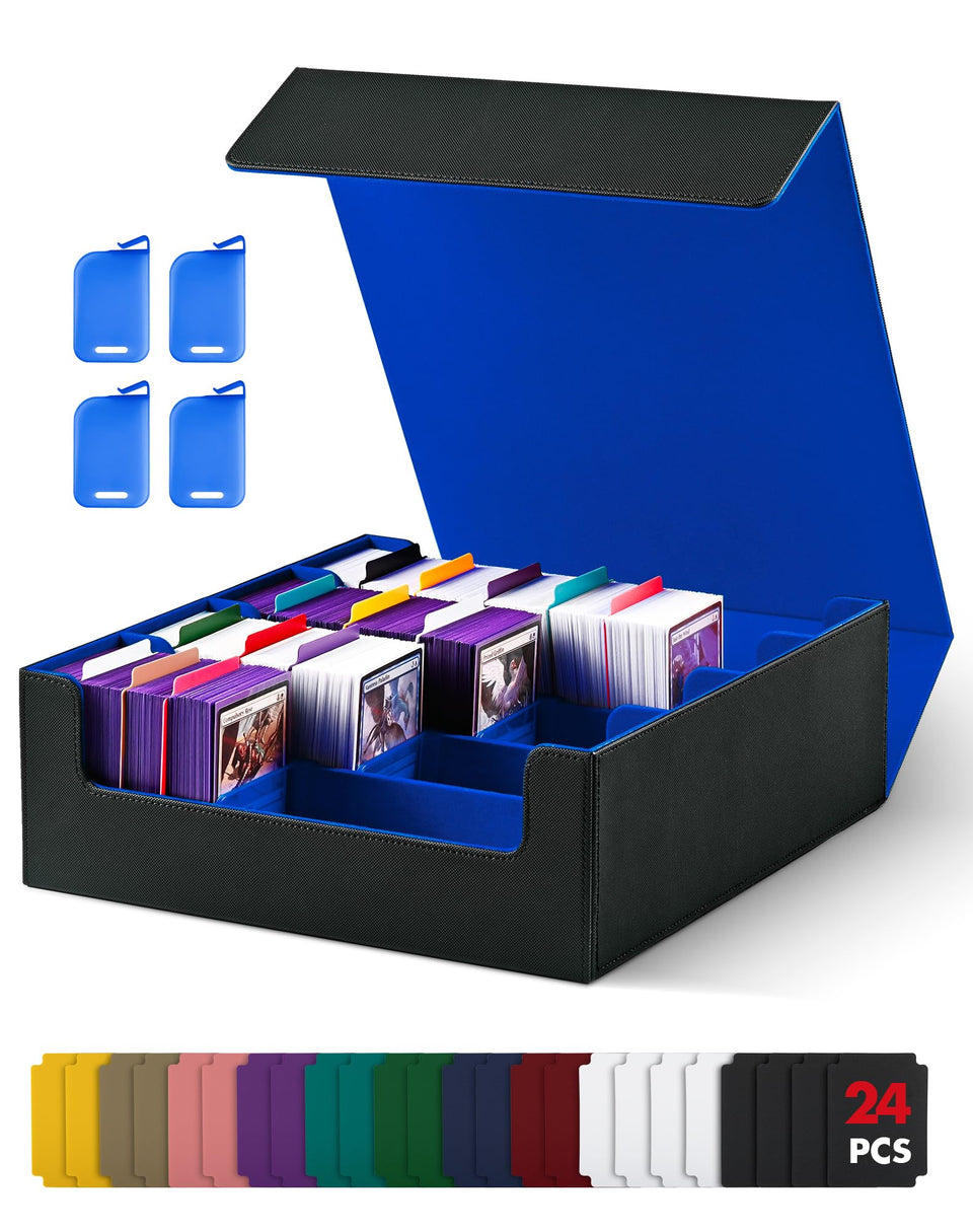 UAONO trading card storage box with magnetic closure keeps cards secure during transport.