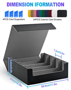 UAONO box opened to reveal 24 dividers for quick organization of MTG and YGO decks