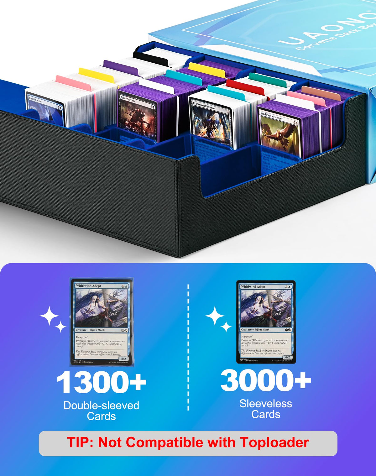 UAONO PU leather interior protects cards from scratches.