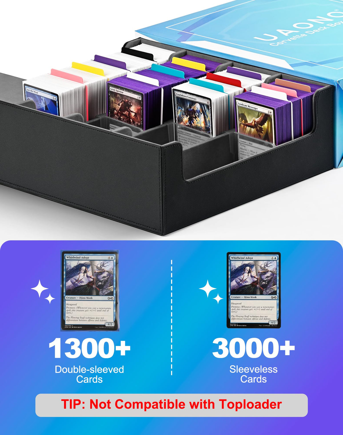 UAONO 4-row capacity enables elevated storage and easy card retrieval