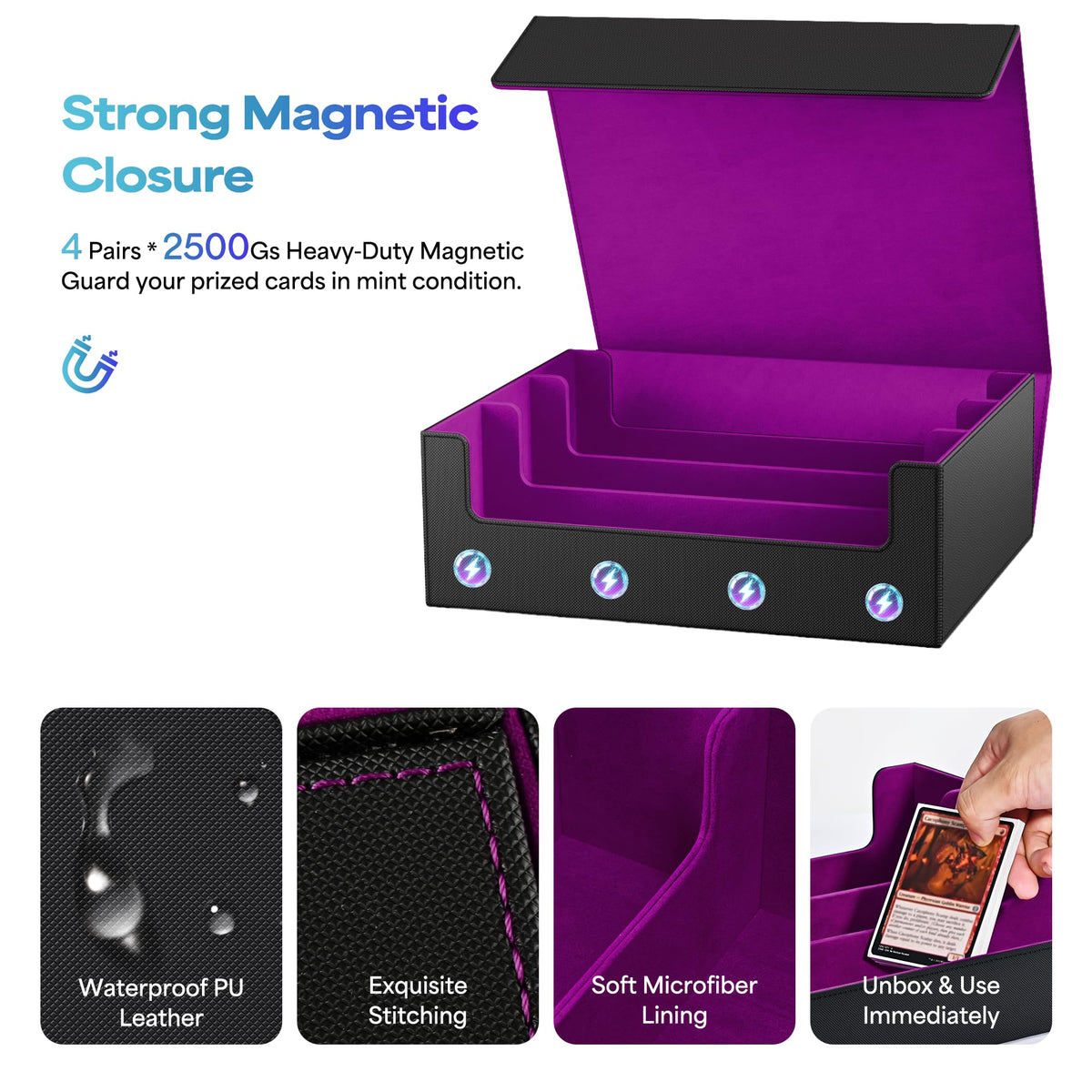 UAONO magnetic closure secures contents during travel and handling.