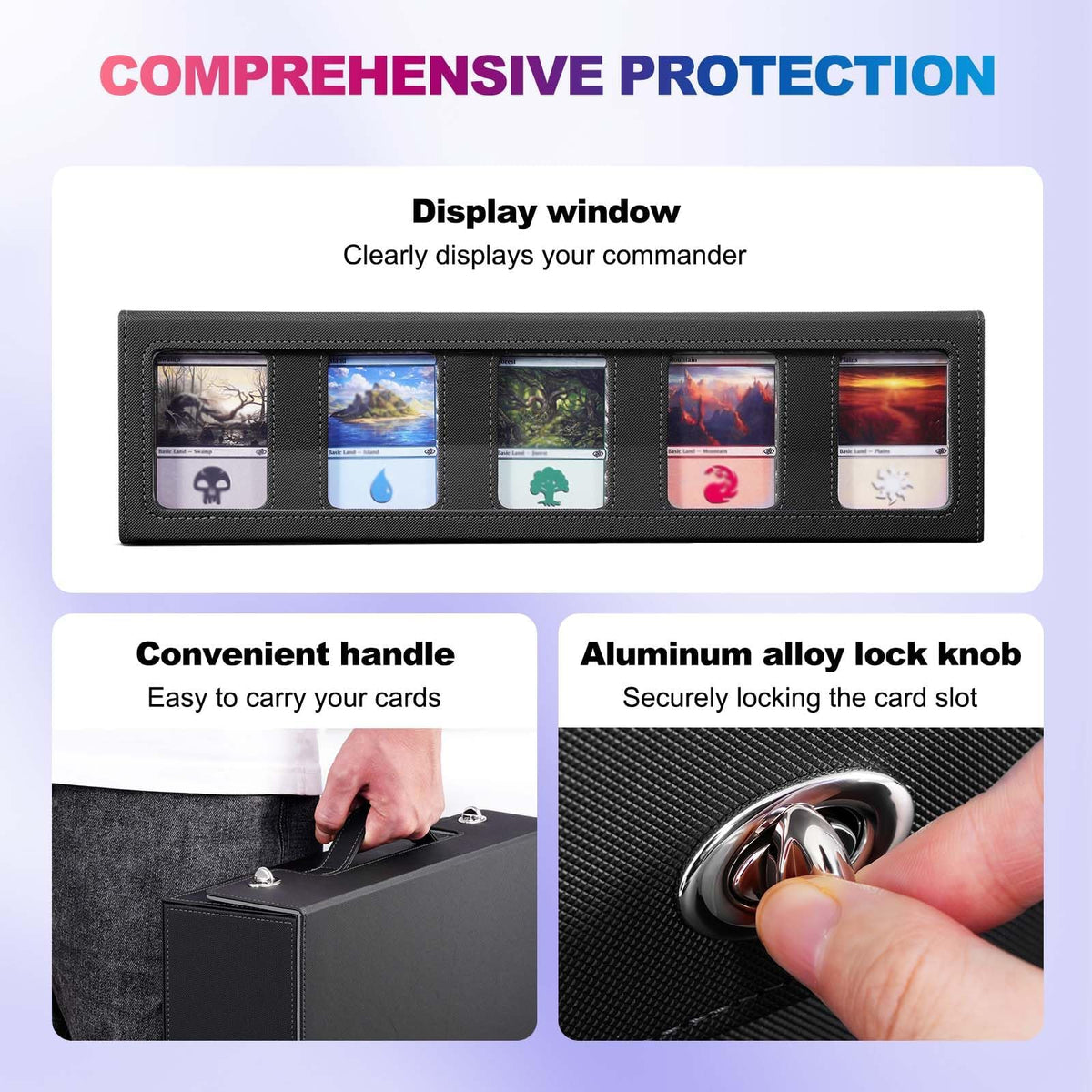UAONO waterproof PU leather exterior protects cards during travel