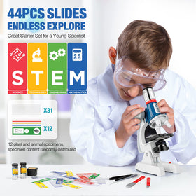 Uarzt microscope kit metal body highlights sturdy construction for young researchers