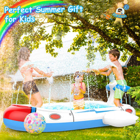 Uarzt 68-inch pool provides spacious area for several children.