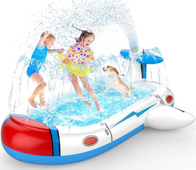Uarzt Kiddie Pool splash pad with airplane design for cooling fun.