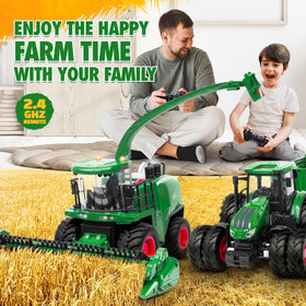 Uarzt RC tractor powered by dual batteries for non-stop play.