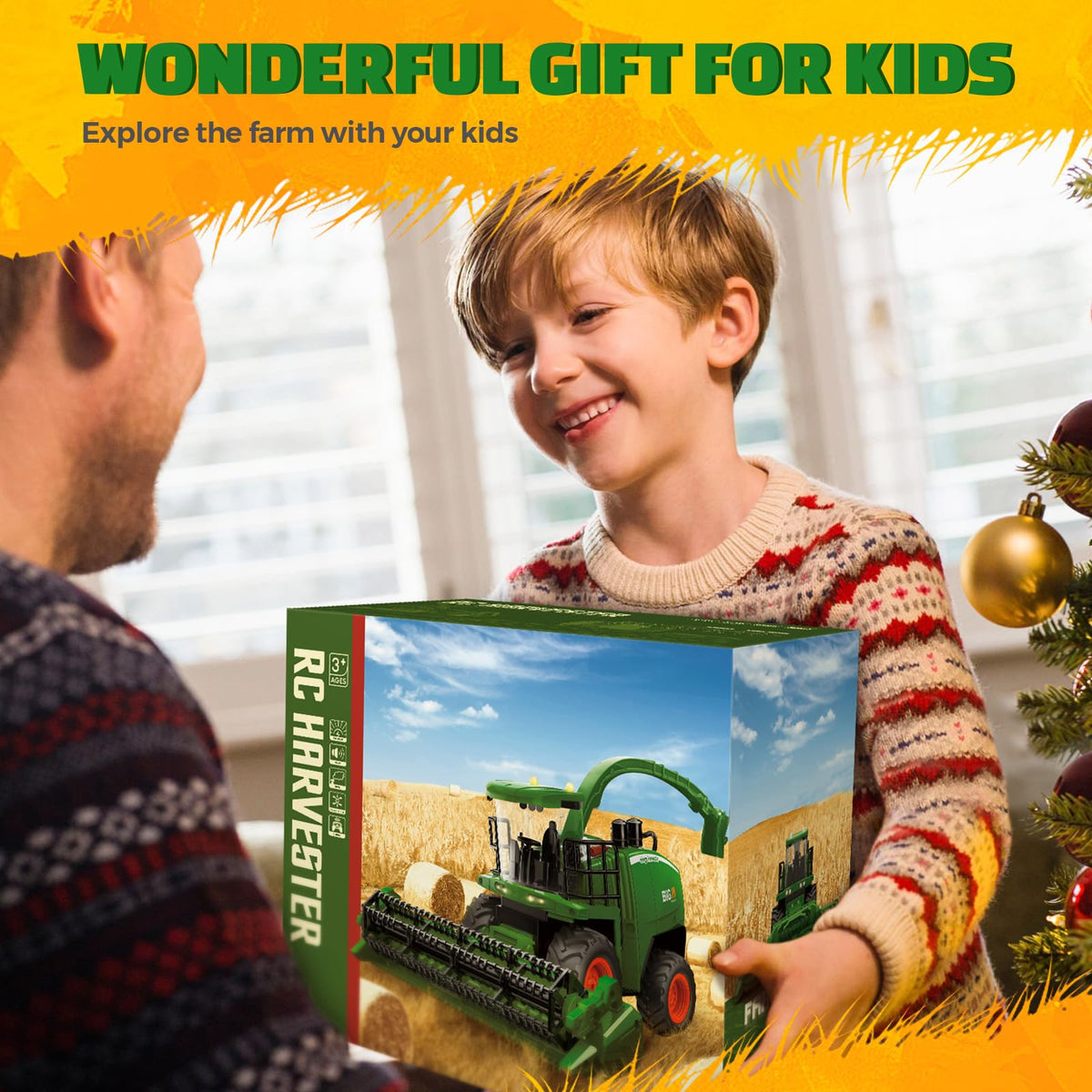 Uarzt harvester emits pretend steam for realistic farm ambiance.