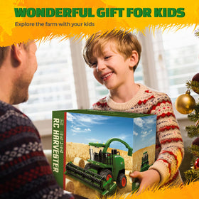 Uarzt harvester emits pretend steam for realistic farm ambiance.