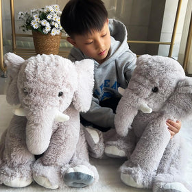 Gift-ready UBABER elephant plush in gray for friends and kids