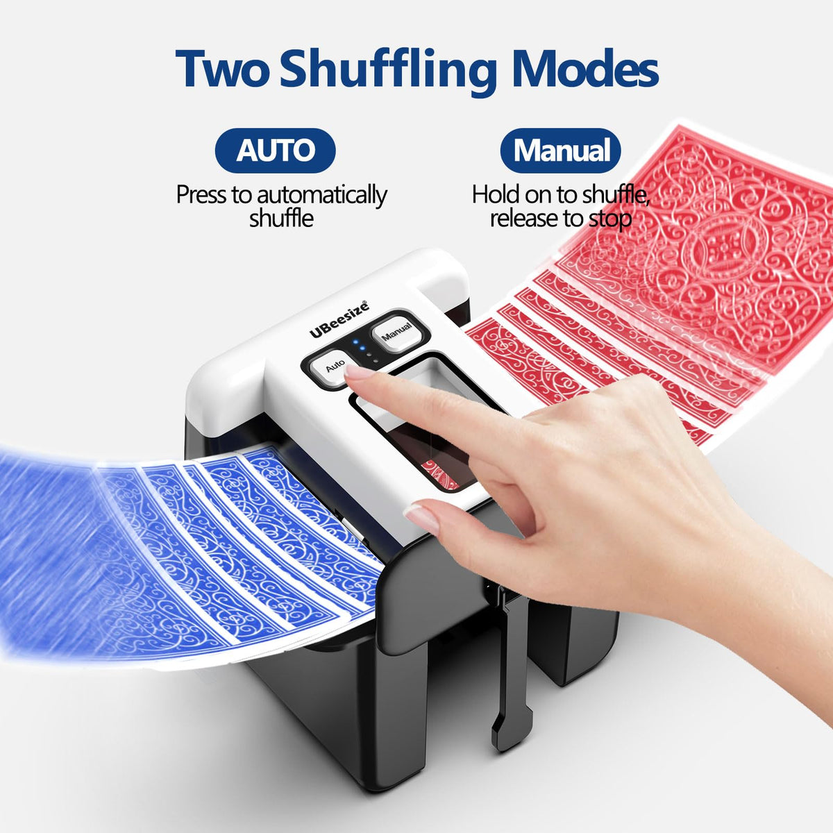 UBeesize shuffler with observation window showing the shuffle.