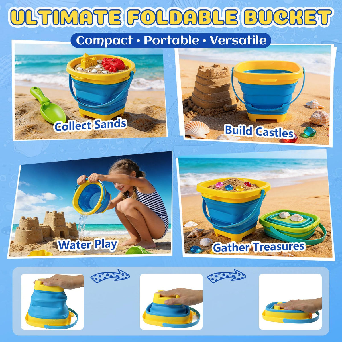 UBeesize sand castle molds for big seaside creations and shaping ideas.