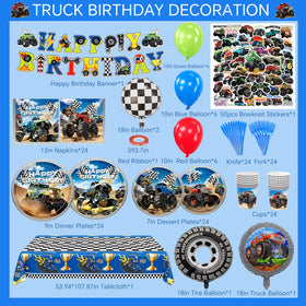 UBGKCJSJ monster truck dessert plates two designs add color and variety to treats