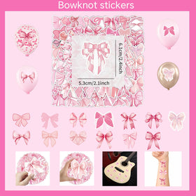 UBGKCJSJ pink bow balloons create festive pops around party areas.
