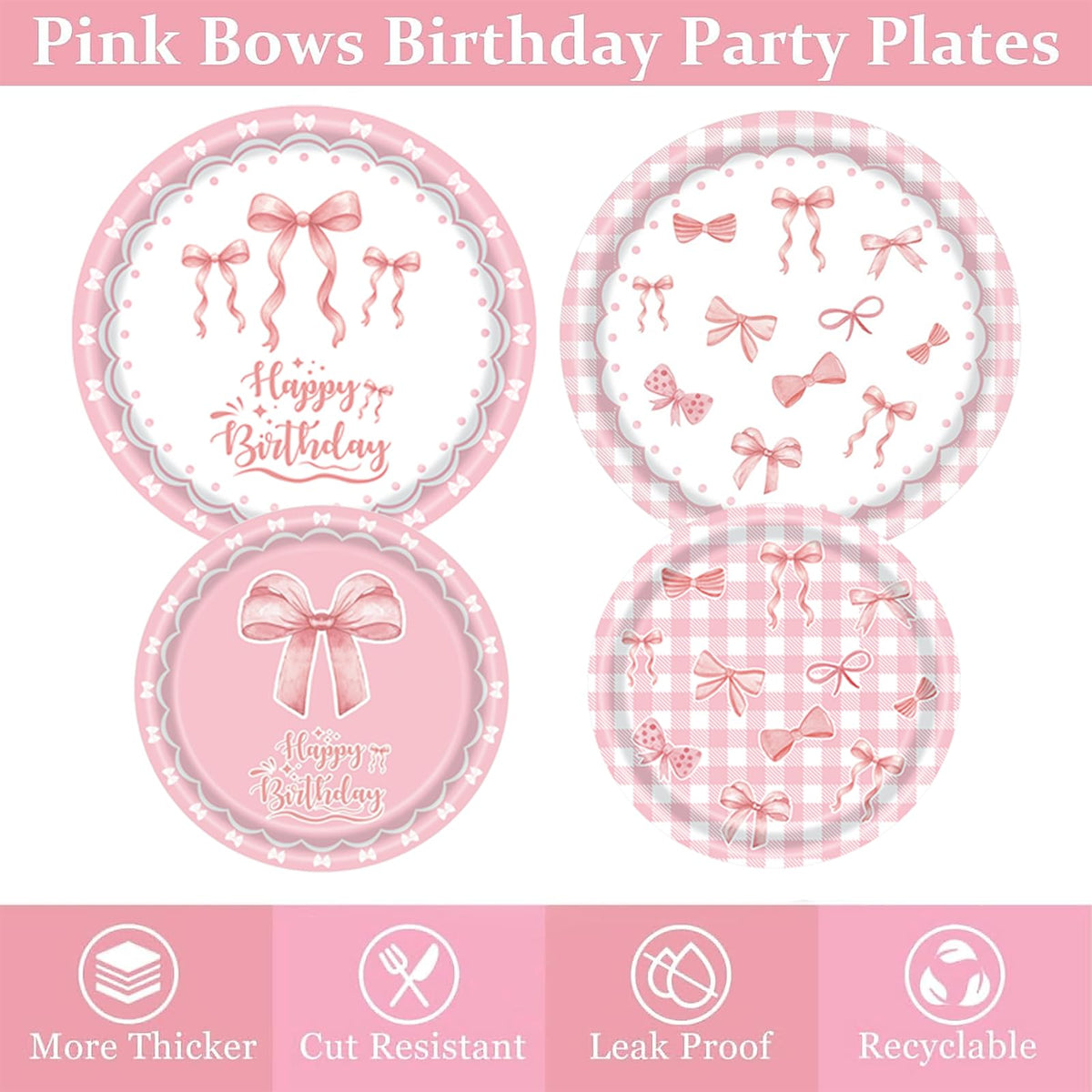 UBGKCJSJ pink bow cups provide sturdy, on-theme beverage options.