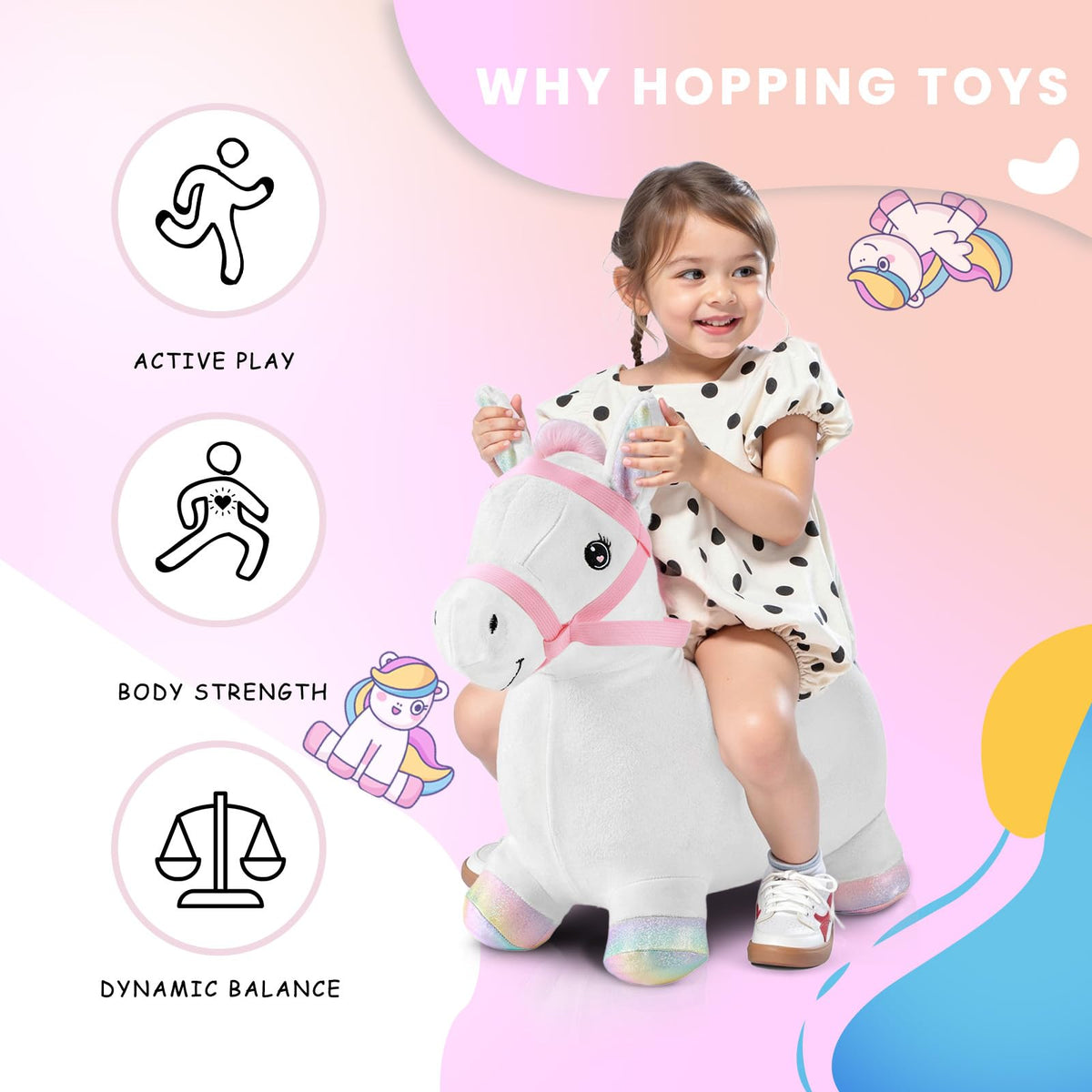 UBRAVOO Hopper Toy inner PVC bladder ensures durable bounce sessions