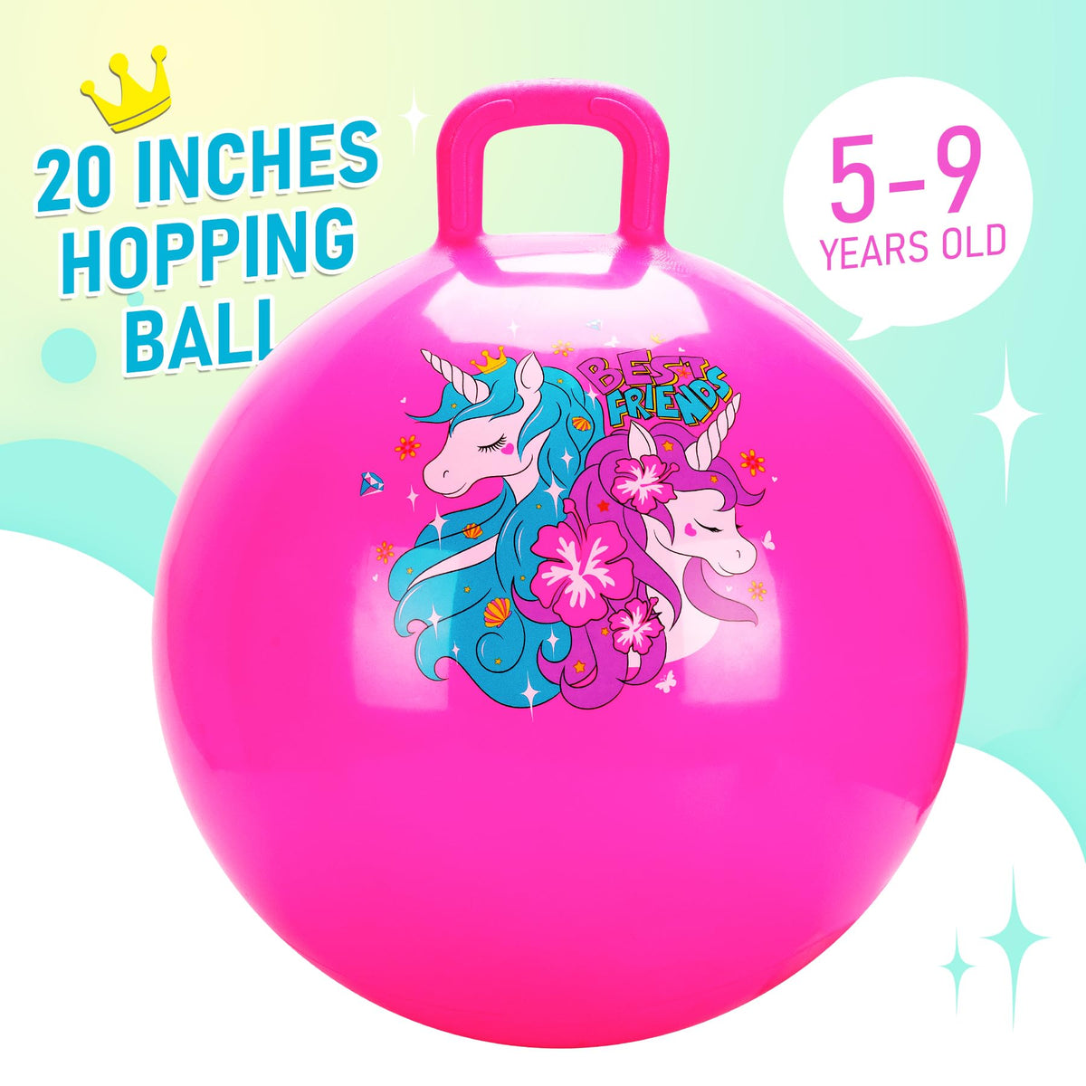 U&C Planet unicorn hopper ball, engaging kids with a magical graphic.