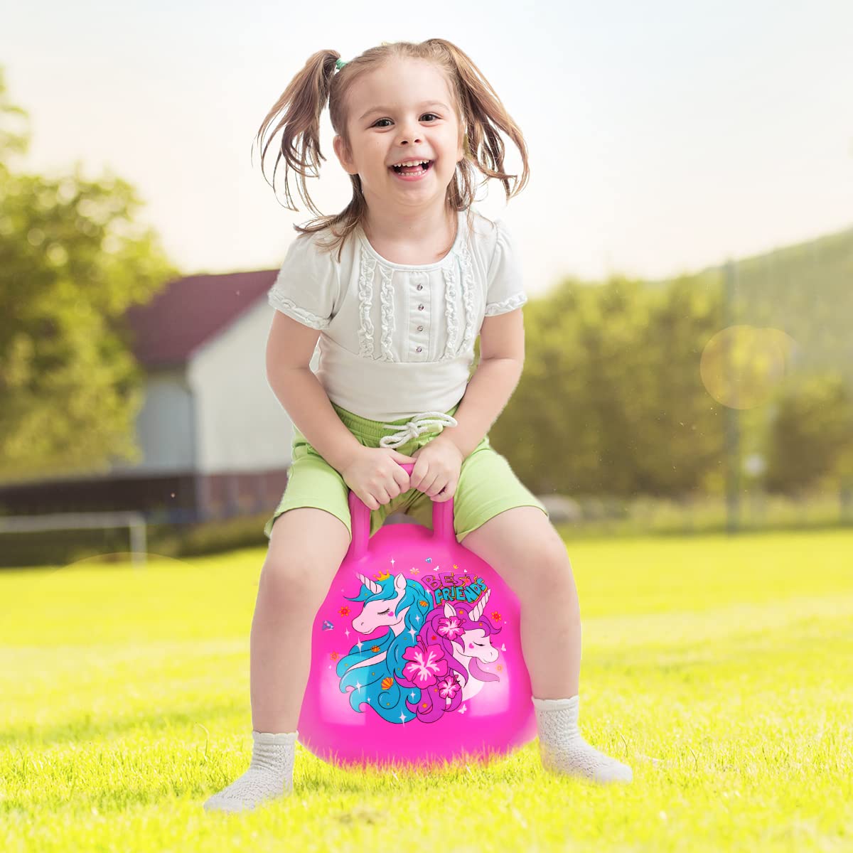U&C Planet colorful packaging, ready-to-gift unicorn hopper ball.
