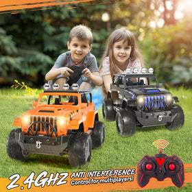 UCAI 1:16 RC car trailer hook and spare tire enable creative setups.