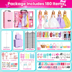 UCanaan 11.5-inch doll outfits with princess gowns ready for imaginative play