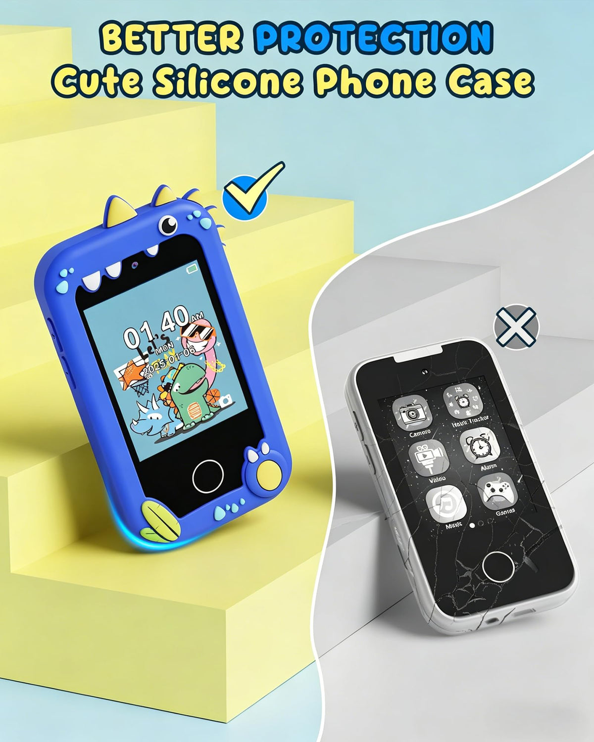 UCIDCI Kids Smart Phone Blue gift box included for gifting ready