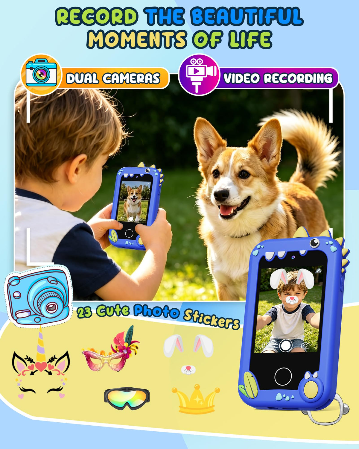 UCIDCI Kids Smart Phone Blue music playback for on-the-go listening